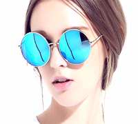  UV Protected Round Unisex Sunglasses (aqua-blue-round)