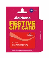 jio phone gift card Jio phone +6months plan off 99 with 90GB data with unlimited calls and jio apps subscription +501 refundable deposit @1095 