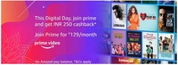 Enroll for a new annual Amazon Prime membership and stream and watch any video on Amazon Prime Video to receive INR 250/- cashback