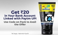 Get 20 Rs Free Paytm Cash on Purchasing Oxy Deep Face Wash

