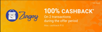 100% Cashback (up to ₹10) on two PhonePe transaction (UPI, Cards, Wallets) on Zingoy Website