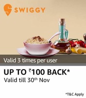 Amazon merchant offers (Swiggy, Yatra, Book my show, Domino, Airtel, Red bus, Fresh menu, Act, Abhibus, Faasos, Urban clap, Niki.ai, Haptik, Justdial, Mcdonalds, Box8, Dishtv, Videocon, Netmeds, Cookwink, Rridr)