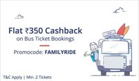 Flat ₹351 cashback on bus ticket booking of minimum ₹500