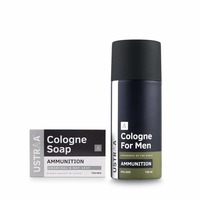Ustraa Cologne Spray Ammunition, 125ml and Ammunition Cologne Soap, 125gm
