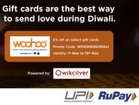 Woohoo  - 6% off on Gift Cards through RuPay cards & UPI