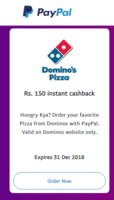 150 Instant Cashback on Order through Paypal