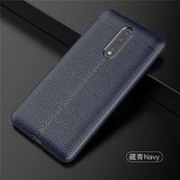 EASY4BUY for Nokia 8 Shockproof Luxury Leather Pattern Soft Auto Focus Back Case Cover Blue