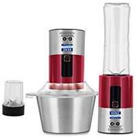Kent 16028 300-Watt Mini Blender and Food Chopper with Jar (Red/Silver) 