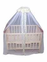 Mee Mee Baby Wooden Cot with Swing and Mosquito Net, Wooden 