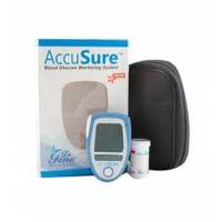 Accusure Blue Glucose Monitor with 25 Blood Glucose Test Strips + 100 off for new user