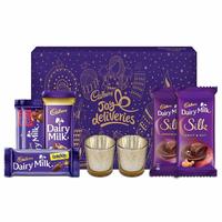  Cadbury Assorted Chocolates Gift Pack, 275g - with Glass Diyas Inside 