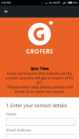 Grofers QUIZ TIME LOOT- WIN RS.50 VOUCHER FOR ANSWERING 4 SIMPLE QUESTIONS