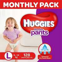 Huggies Wonder Pants Large Size Diapers Monthly Pack (128 Count) 
