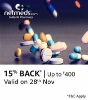 Get 15% upto ₹400 cashback on paying using Amazon Pay on Netmeds.Valid for All | Valid Today Only (28th Nov)