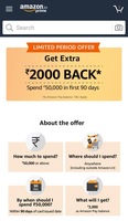 Amazon Pay ICICI CreditCards Offer - Spend 50000 within first 90 days of receiving card & get 2000 additional cashback as amazon pay balance
