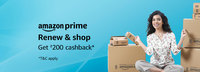 Renew One-year Prime membership on Amazon and then shop for ₹1,000 or more to get cashback of ₹ 200