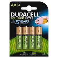 Duracell Ultra 5000688 AA Rechargeable Batteries 2500 mAh (Pack of 4, Green)