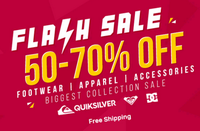 Flash Sale : 70% off on Footwear, Apparel, Accessories 