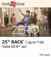 BookMyShow ZERO Movie Offer: 25% cashback upto 150 on paying using Amazon Pay on BookMyShow