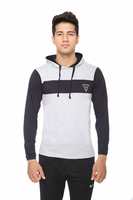 DFH Men Poly Cotton Hoodie - Grey & Black 85%OFF