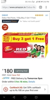 Dabur red toothpaste 3+1 599g @165 Lightning deal
