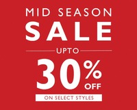 Clarks MId season sale : Upto 30% + extra 20% off on select styles only. 