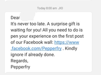 Pepperfy giving a gift