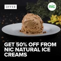 Flat 50% OFF on Natural Ice Cream via Swiggy