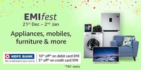 Amazon EMI Fest (21st Dec - 2nd Jan) 10% Discount with HDFC Debit EMI & 5% Discount with HDFC Credit Card EMI