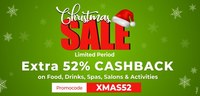 Upto 40% Off + Extra 52% Cashback upto ₹75 on Food, Drinks, Spas, Salons & Activities