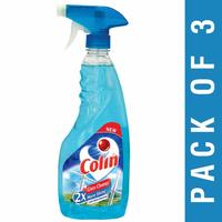Colin Glass Cleaner Pump 2X More Shine with shine Boosters, 500ml (Pack of 3)
