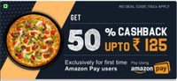 Only on Domino's! FLAT 50% Cashback upto Rs125 on AmazonPay! Valid for first time users,till 31Dec!