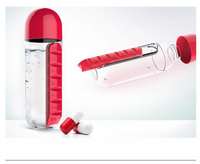 Daily Pill Box Organizer with Water Bottle - Red @ 149