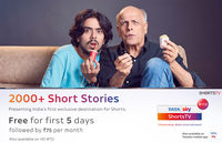 Tata Sky ShortsTV : Free for First 5 Days followed by Rs.75/Month