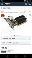 loot Zotac GT 710 2GB DDR3 Zone Edition Graphics Card  at RS 950