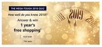 THE MEGA TOUGH 2018 QUIZ. Win 1 year's free shopping on Amazon.