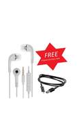 Original Samsung Earphone Having Extra Bass, Sound Controller And Mic For Lenovo Vibe K5 Note 4G Phones - With Free High Speed Data Sync Charging Usb Data Cable