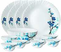 Larah By Borosil Mimosa Glass Dinner Set, 9-Pieces 