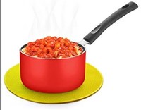 HMSTEELS 7-inch Round Silicone Anti Slip Pot Holder, Trivet Mat,Car Dashboard, Spoon Rest Non Slip, Flexible, Durable, Heat Resistant Hot Pads Thicker Set of 2pcs Assorted Colors @117