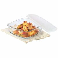 Borosil Square Glass Dish with Lid, 1 Litre, Transparent- Rs  281  [ 56 %  off   ] @  amazon