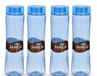 Steelo Plastic Water Bottle, 1 Litre, Set of 4, Colour May Vary (SAMI10004TBL)