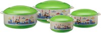 Princeware Elite Plastic Casserole Set, 4-Pieces, Green