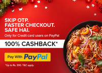 Freshmenu - 100% cashback upto 300 on paying with paypal (only for credit card users on paypal)