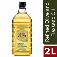 chk post (MORE AT 40% OFF)Saffola Aura Refined Olive and Flaxseed Oil, 2L