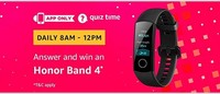 Amazon Quiz Answers for 3rd January - Win Honor Band 4