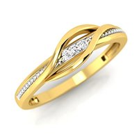 Pristine Fire Yellow Gold and Diamond Ring for Women