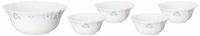 Cello Imperial Opalware Desert Bowl Set, 5-Pieces, White/Dainty Blue
