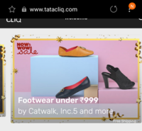 Shoes/sandals upto 50% off on tatacliq