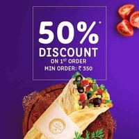 50% off upto 150 + 100% cashback via PayPal on Faasos 