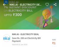 Niki.ai Electricity -  Save ₹200 on electricity bill(7%)
